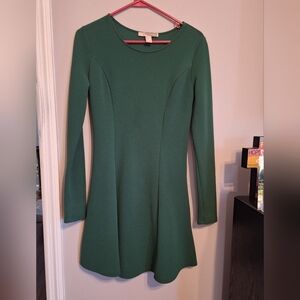 Forever 21 Kelly Green Long Sleeve Dress